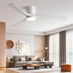 ventilateur moderne lumière led blanc marron moteur dc télécommande salon maison