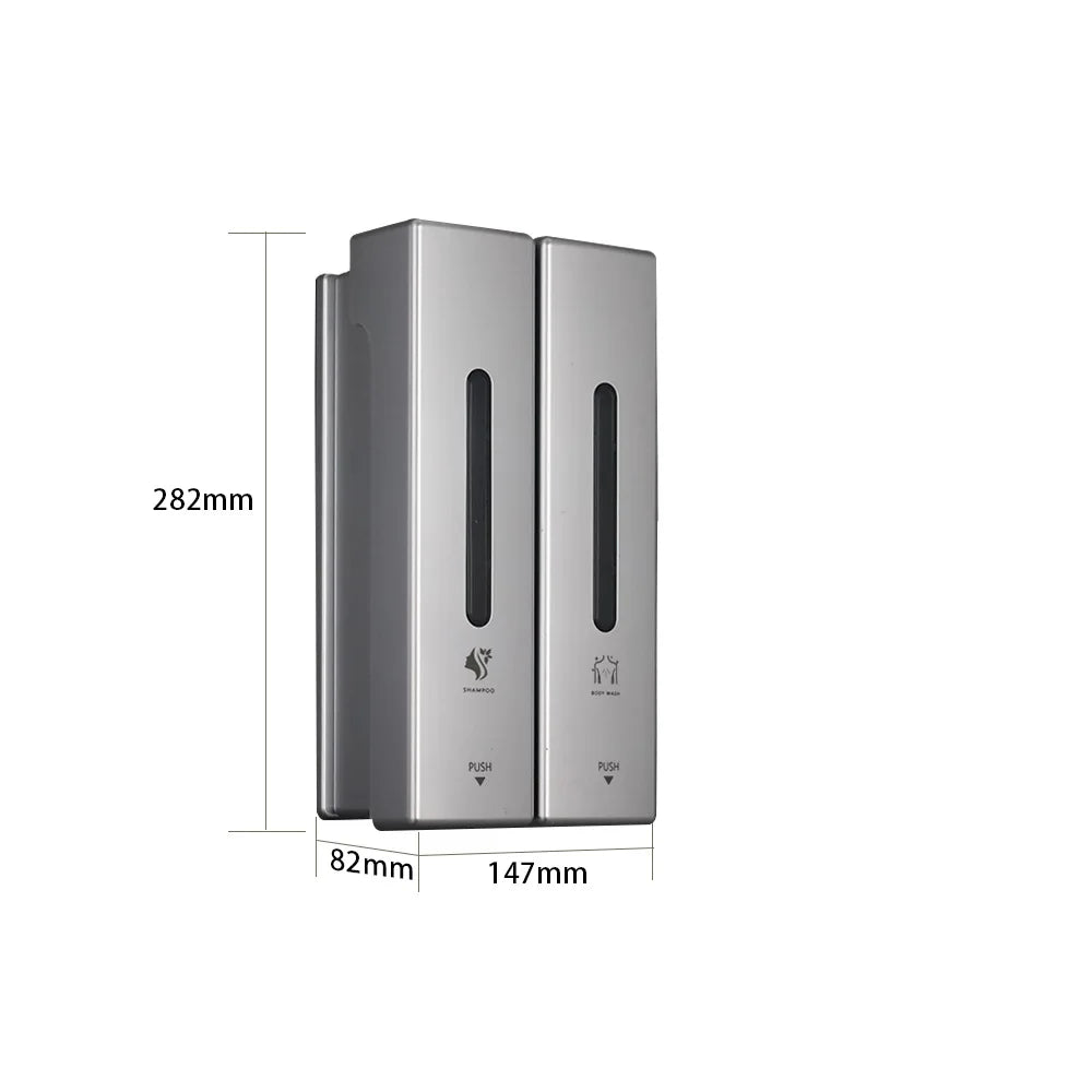 distributeur savon liquide moderne noir blanc adhésif sans perçage grande capacité minimaliste opaques