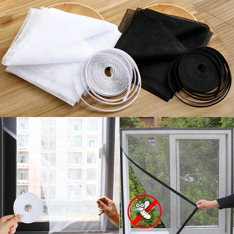 filet anti moustiques adhésif fenetre blanc noir maille fine moderne rouleau ruban adhésif pack