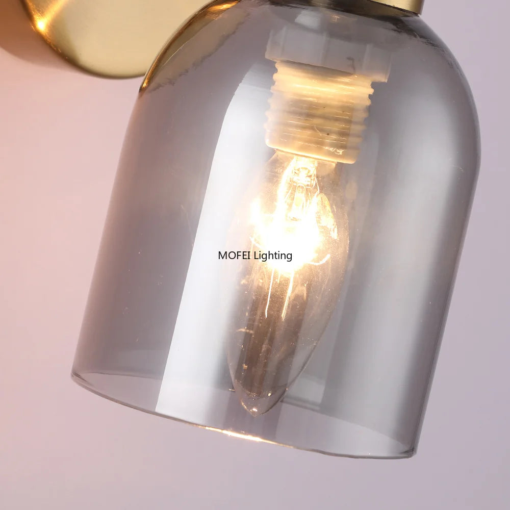 lampes murales modernes minimalistes verre transparent noir doré gris blanc