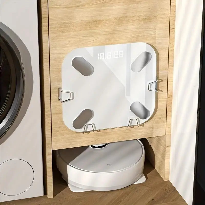 support balance salle bains blanc clips moderne rangement mur accroches sangles organisation kitchen accessories