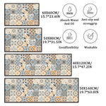 tapis sol antidérapant moderne patchwork bleu blanc beige orange 40x60cm 50x80cm