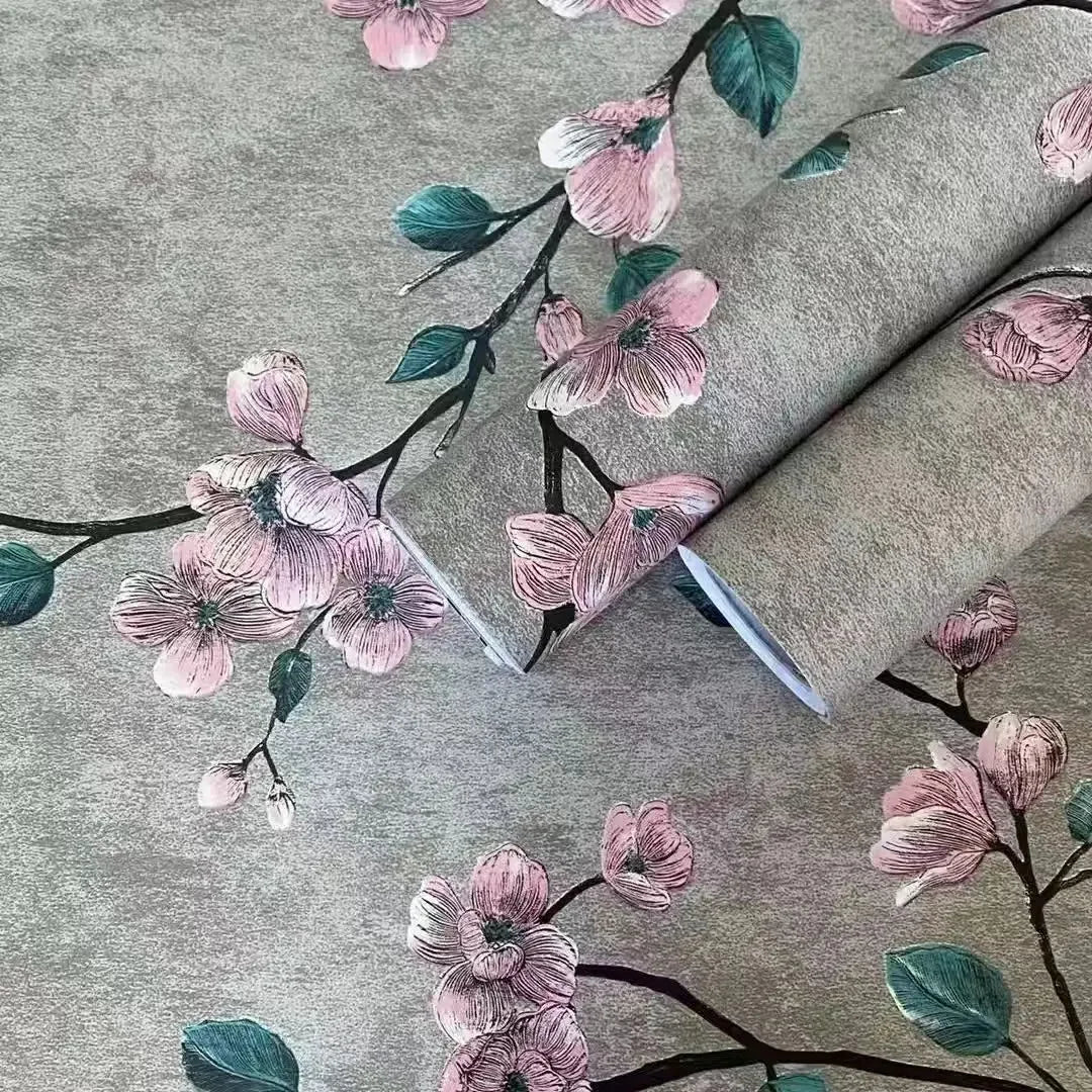 papier peint adhésif floral effets grunge moderne naturel résistant l'eau