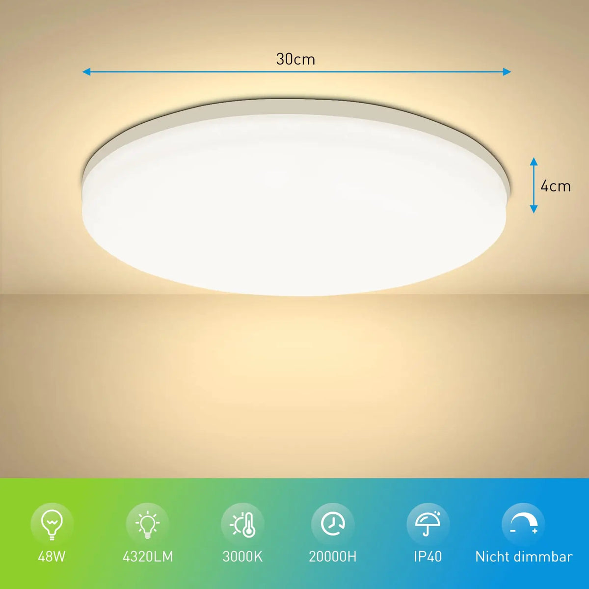 lampe led moderne 15cm 18w 18cm 24w 23cm 36w 30cm 48w blanc