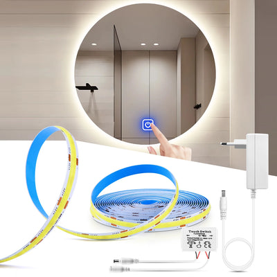 Bande lumineuse LED COB pour miroir salle de bain tactile