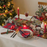 serviettes table carreaux écossais arbre noël étoile bois rouge vert classiques pack 12 24