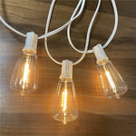 Détail des ampoules LED filament de la guirlande lumineuse