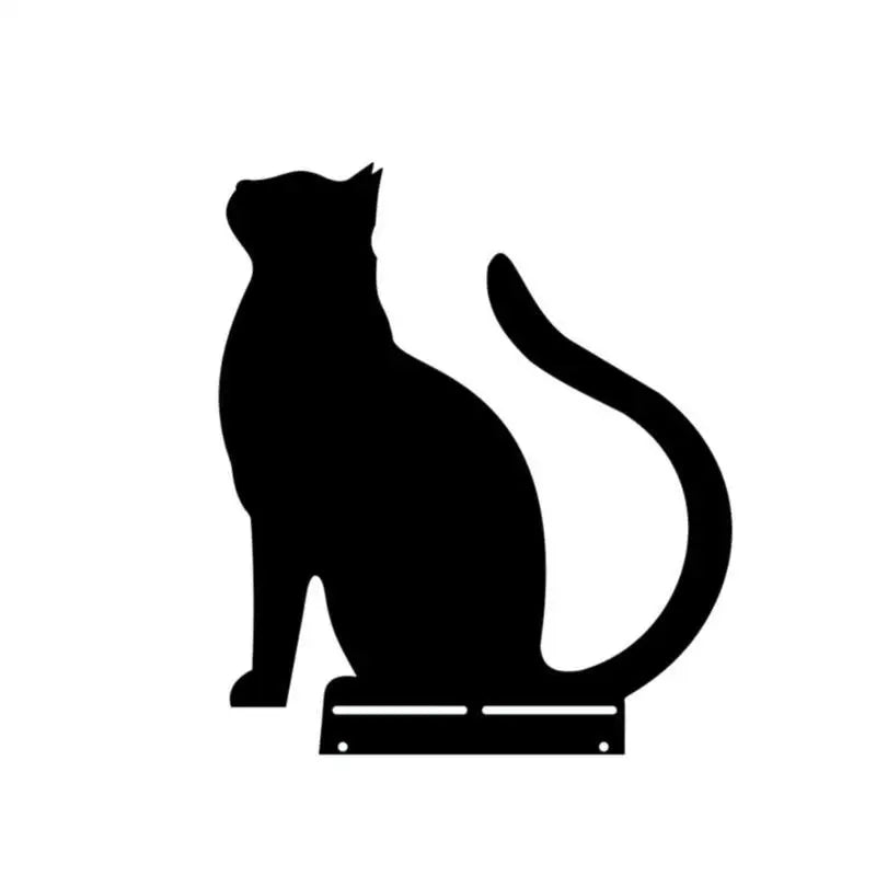 statue silhouette chat noir minimaliste jardin art décor