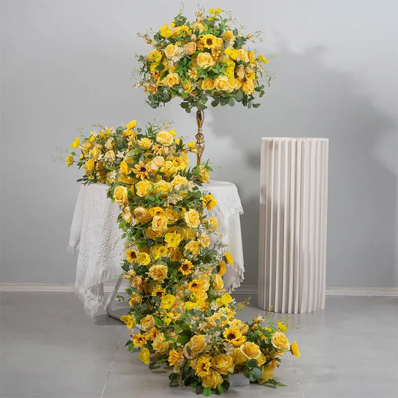 décoration mariage élégante roses jaunes vertes anniversaire baby shower intérieur