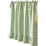 rideau cuisine carreaux coton classique ruban fixation blanc marron rouge bleu vert beige