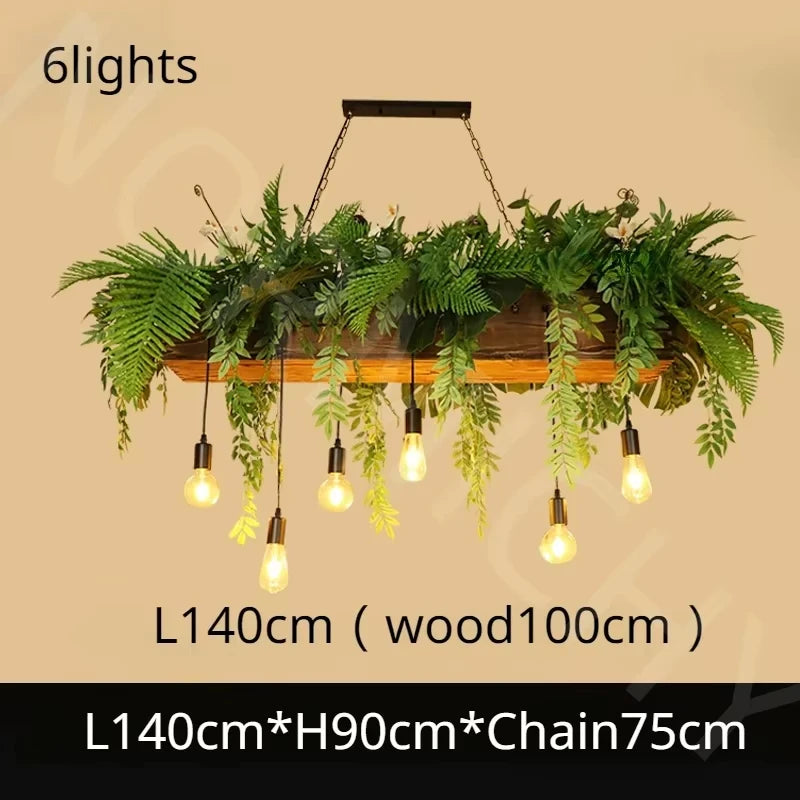 suspension végétale moderne feuilles vertes lumière led chaînes semi encastrée(touches) haute qualité certification