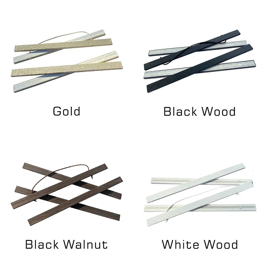 Cadre mural moderne bois teck noir blanc or 30cm 40cm 50cm.pin