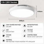 ventilateur moderne sans pales led télécommande vitesses luminaire blanc abs