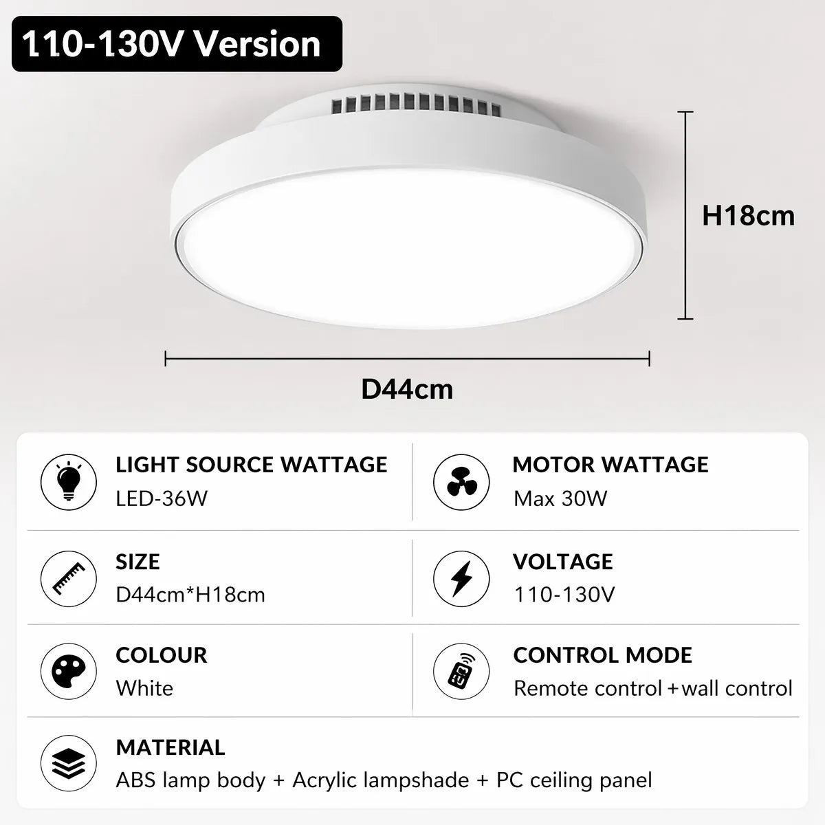 ventilateur moderne sans pales led télécommande vitesses luminaire blanc abs