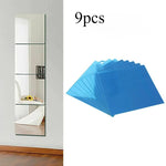 miroirs autoadhésifs modernes bleu clair 15cm 15cm pièces décoration mur adhésiveOpaqueUniTexture