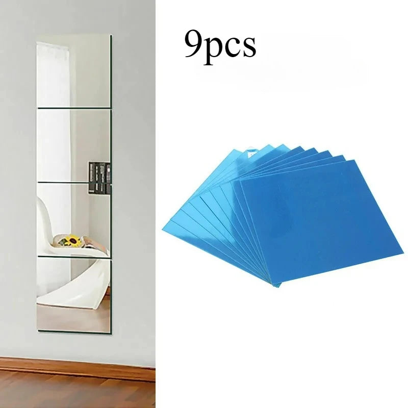 miroirs autoadhésifs modernes bleu clair 15cm 15cm pièces décoration mur adhésiveOpaqueUniTexture