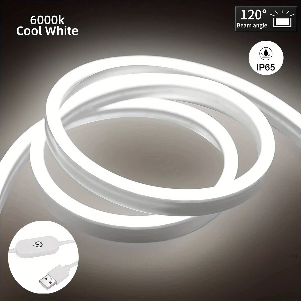 ruban led flexible blanc interrupteur tactile guide luminosité moderne minimaliste