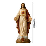 statue sacre coeur jesus resine dorée bras ouverts decoration maison religieuse 18cm