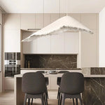 lampe suspendue moderne blanc beige tissu frisé opacité câble led chambre salon