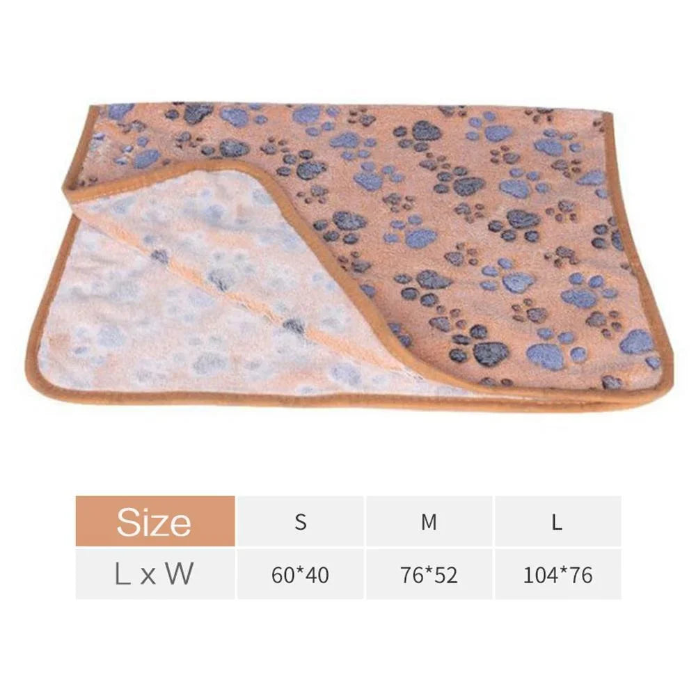 couverture douce animaux compagnie imprimé pattes animaux beige rose blanc confortable tamaño