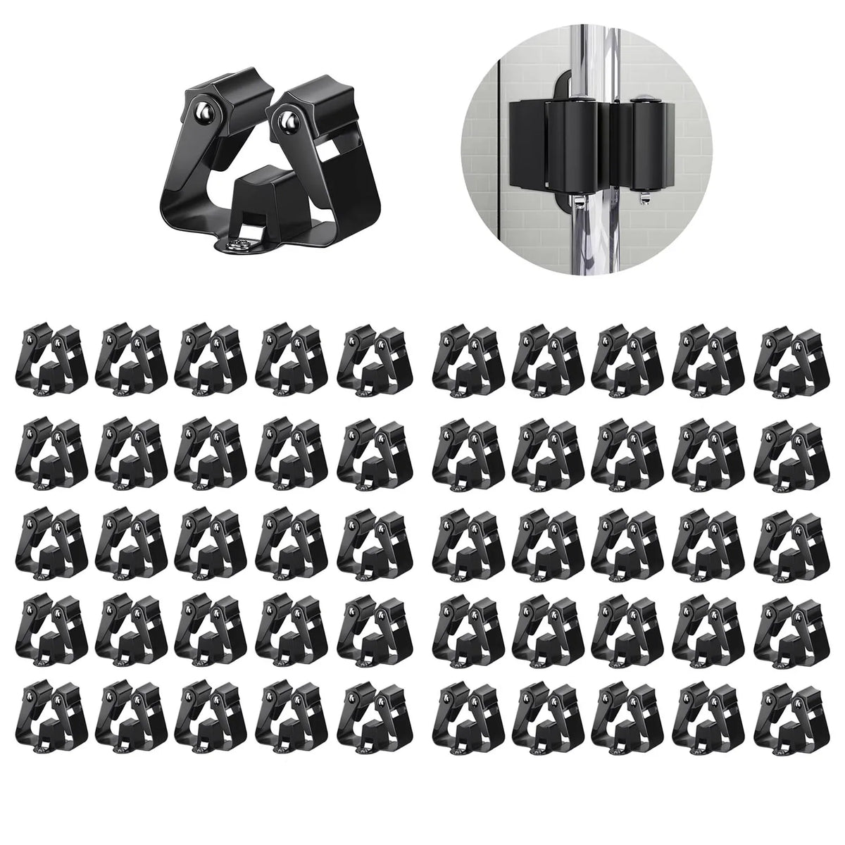 porte balai support mur noir acier inoxydable moderne respectueux environnement vis imperméable stockage articles