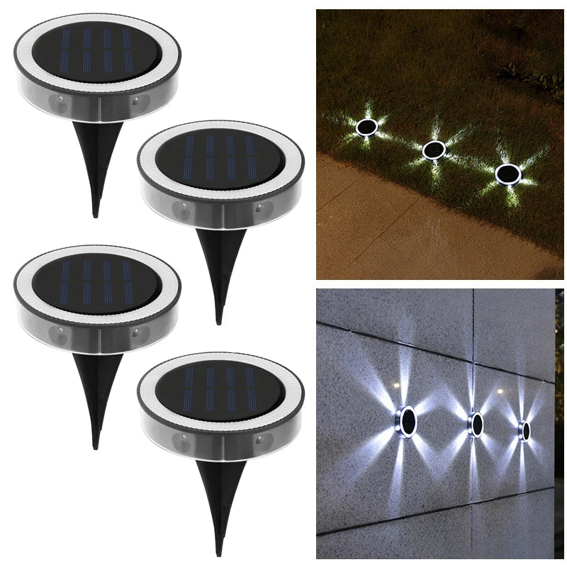 lampe solaire moderne panneaux solaires cercles lumineux noir argenté extérieure contemporaine ip65 led jardin