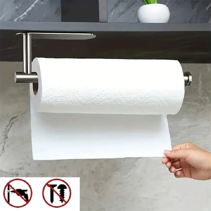 porte serviettes cuisine noir adhésif imperméable moderne acier inoxydable papier toilette serviettes cuillères bois