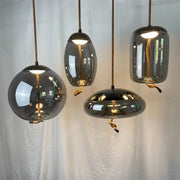 Lampe de chevet scandinave suspendue en verre avec abat-jour coloré - Éclairage d'ambiance nordique