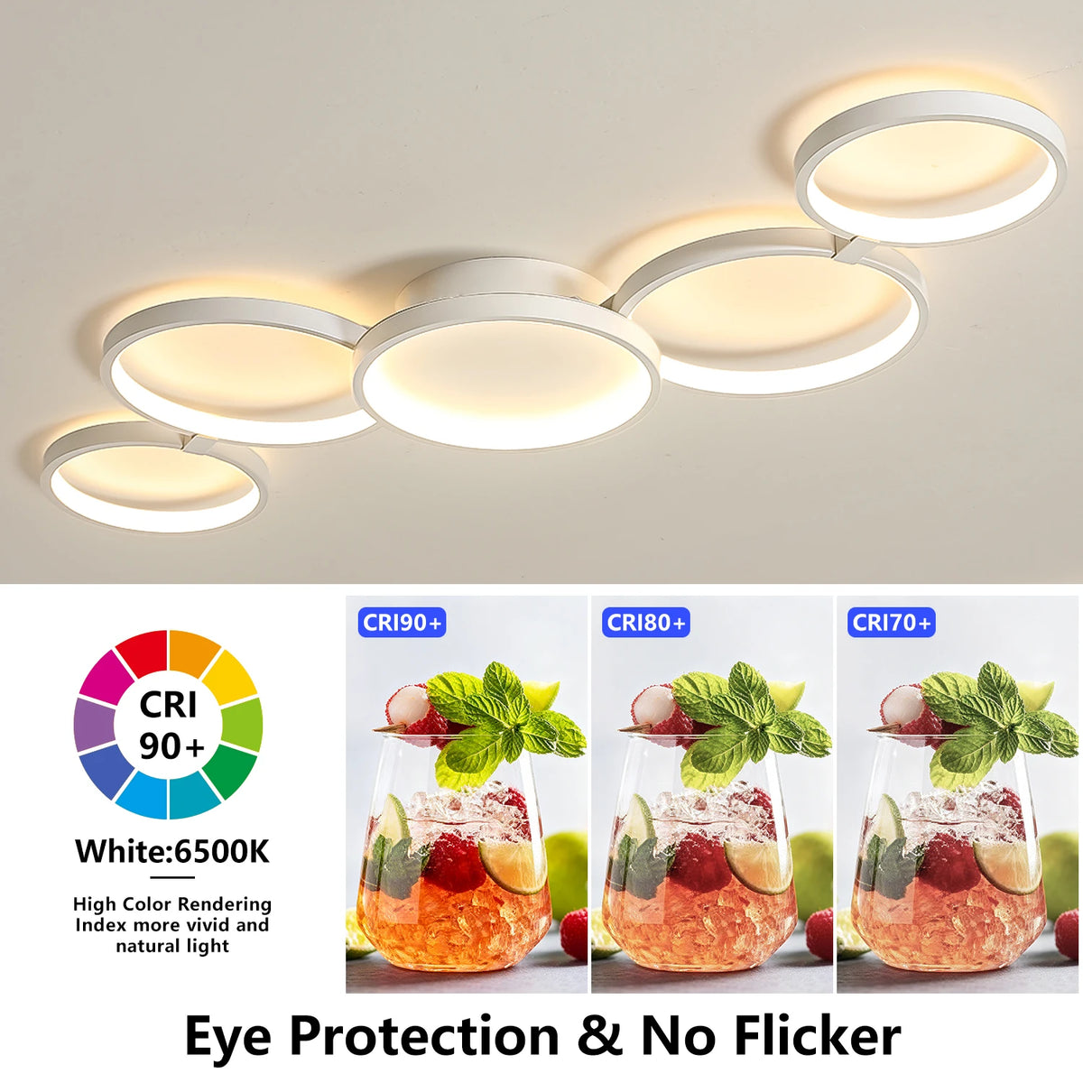 plafonnier led blanc moderne télécommande nuances lumière minimaliste couleursgradable bluetooth