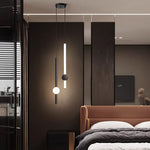 lampe suspendue moderne blanche dorée minimaliste salon chambre éclairage deux sources lumineuses