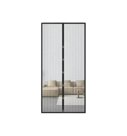 rideau porte magnétique noir blanc maille fine transparent moderne velcro clous
