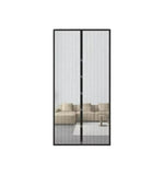 rideau porte magnétique noir blanc maille fine transparent moderne velcro clous