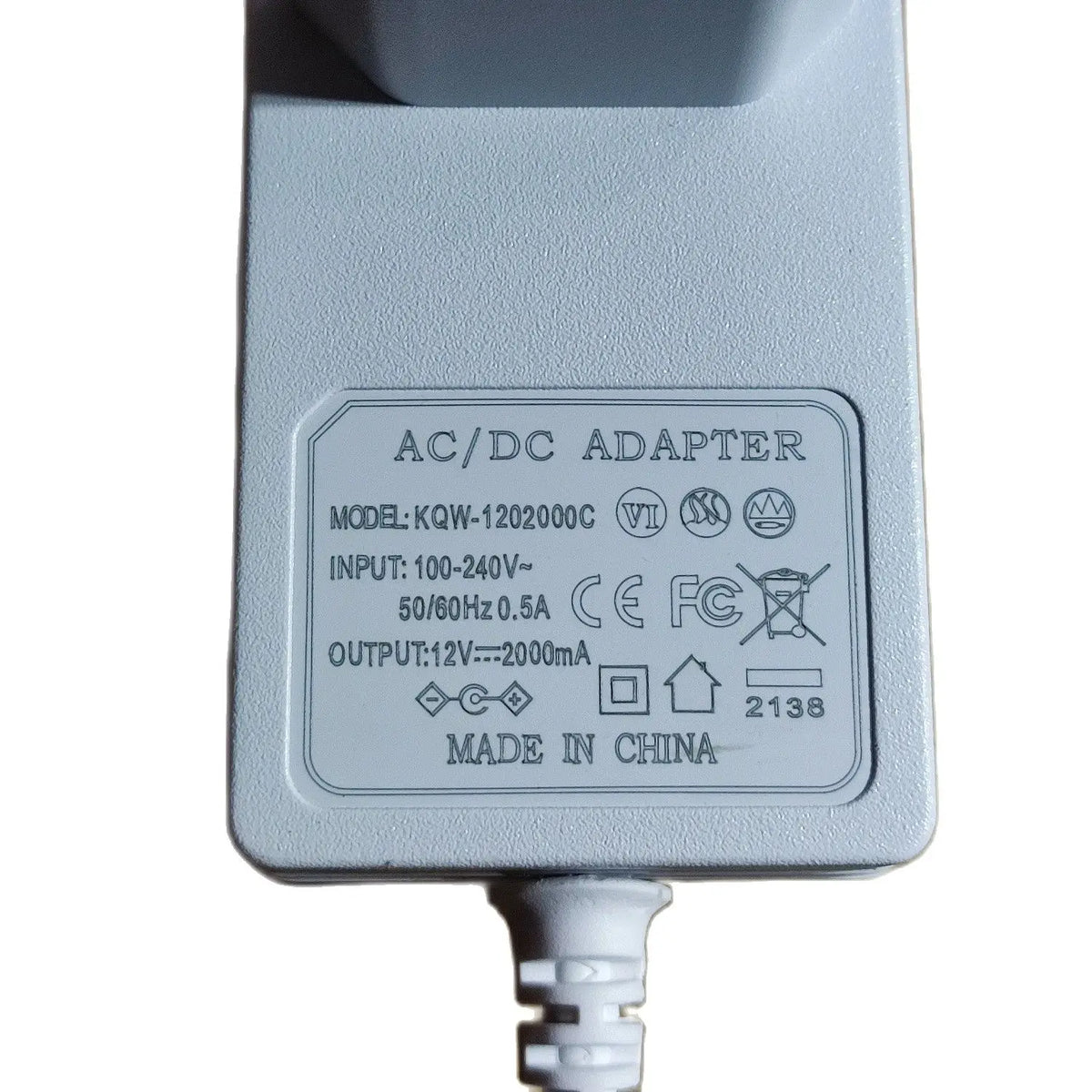 adaptateur secteur 12v led alimentation 100 240v blanc classique prise eu cordon 5.5mm 2.1mm