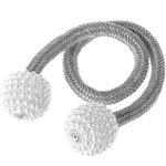 boucle rideau magnétique blanches tissu coton moderne élégant clips magnétiques gris blanc