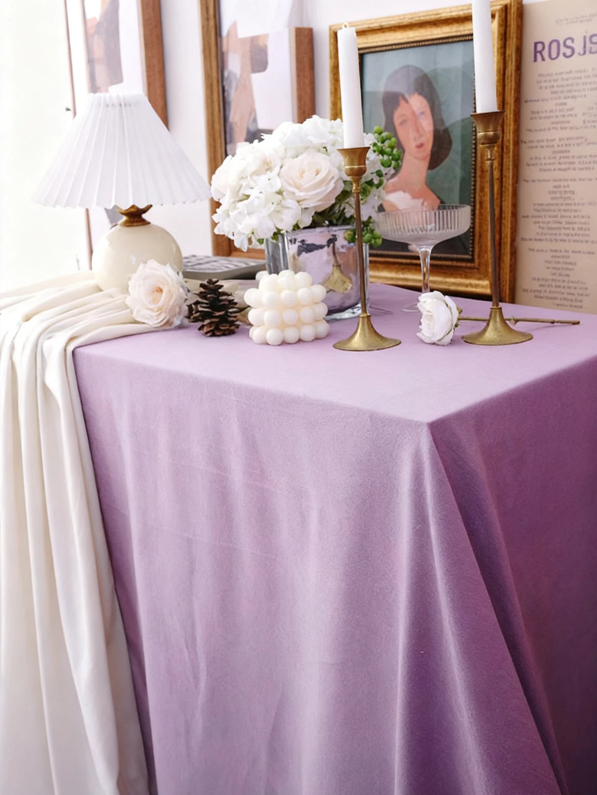 nappe table rectangulaire violet unie 140x180cm 140x220cm 140x300cm 90x140cm polyester intérieur extérieur festifs