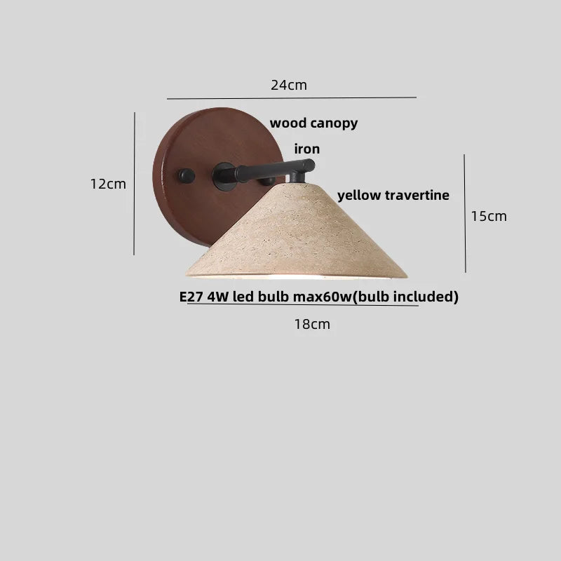 lampe murale moderne abatjour texturé bois ampoule led chaîne interrupteur marron noir beige