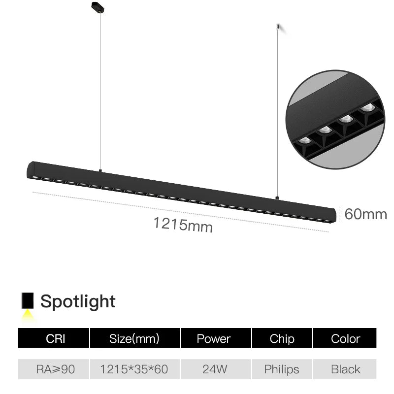 Lampe LED suspendue moderne lumière chaude noir matériau aluminium pendentif