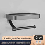 porte papier toilette étagère intégrée moderne minimaliste adhésif blanc noir gris