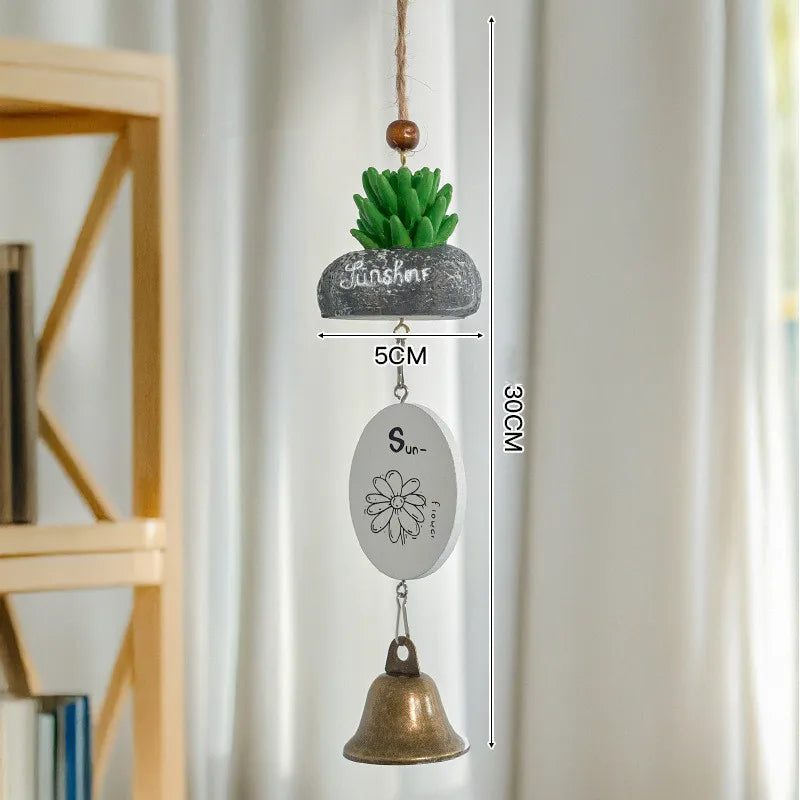 ornements résine cloches jardin japonais totoro animal compagnie motifs bois opaque artisanal