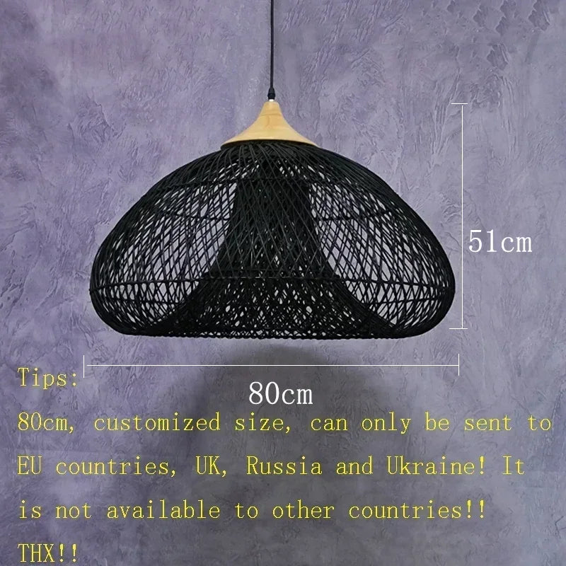 suspension lumineuse pendentif rotin noir moderne salon cuisine chambre