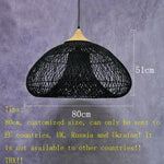 suspension lumineuse pendentif rotin noir moderne salon cuisine chambre