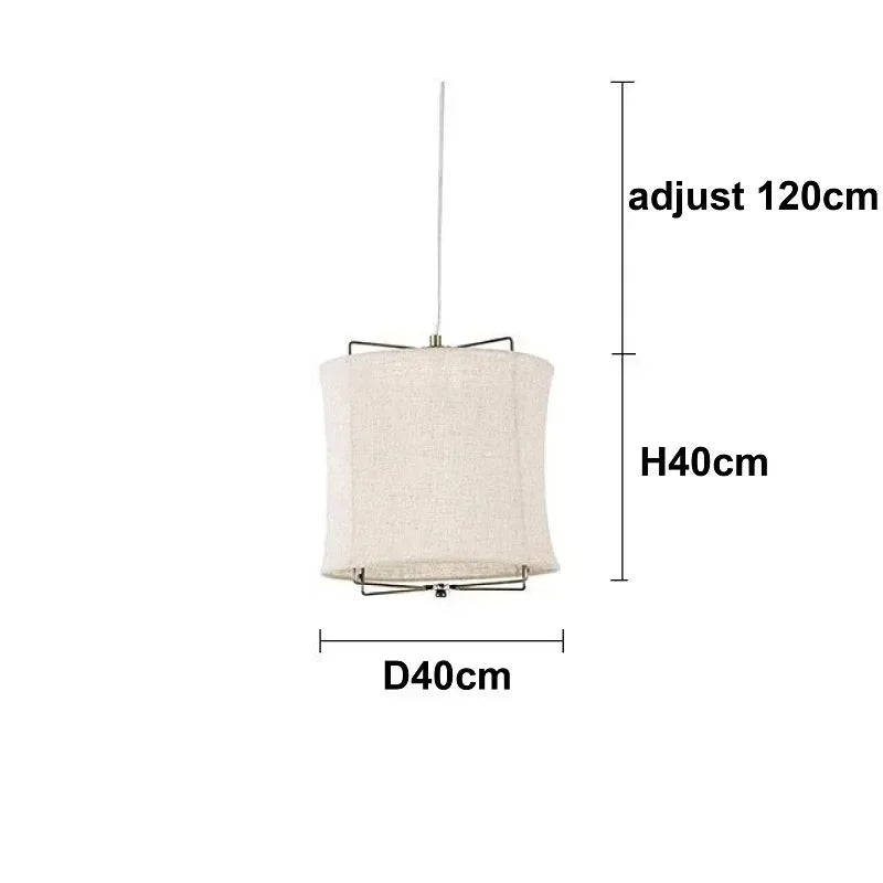 Suspension lumineuse moderne toile lin beige clair interrupteur tactile chambre salonhôtel