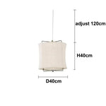 Suspension lumineuse moderne toile lin beige clair interrupteur tactile chambre salonhôtel