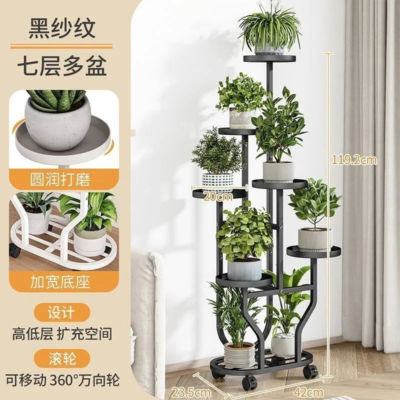 meuble fleurs or blanc moderne niveaux roulettes métal assemblageintérieur plante pots