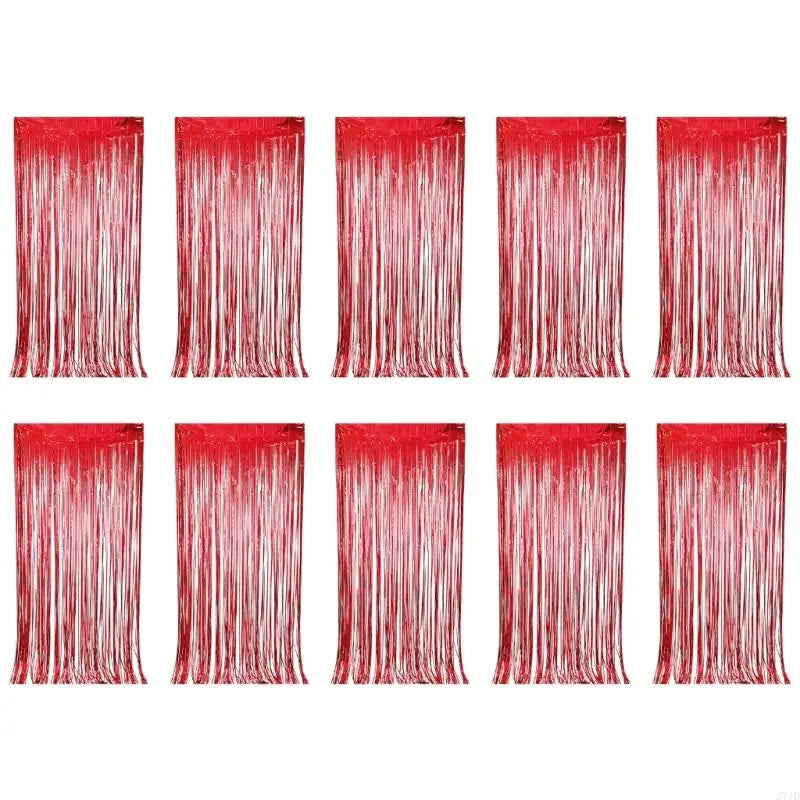 rideau franges métalliques brillantes fête rouge argent doré vert rose violet clips decoration