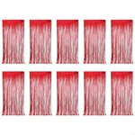 rideau franges métalliques brillantes fête rouge argent doré vert rose violet clips decoration