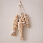 décoration murale poissons filetés bois blanc cordelette artisanal nautique thème plage