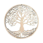 Décor mural arbre de vie en bois gris clair vu de face