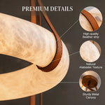 Suspension lumineuse moderne marbre marron cuir chaînes lumière LED 3000K 4500K 6000K