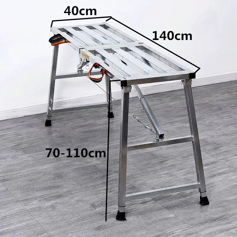 table pliante argentée structure métallique moderne poignées anti dérapante pliante portative